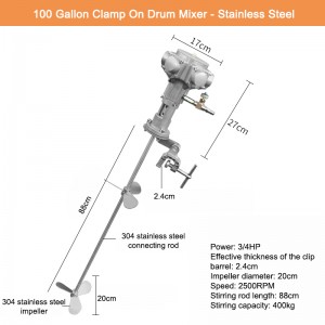 Malaxeur pneumatique de mélangeur d'agitateur de 100 gallons pour 200 conteneur de 400 litres